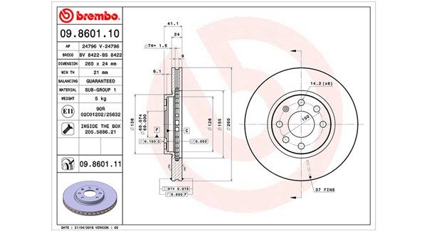 MAGNETI MARELLI Тормозной диск 360406039500